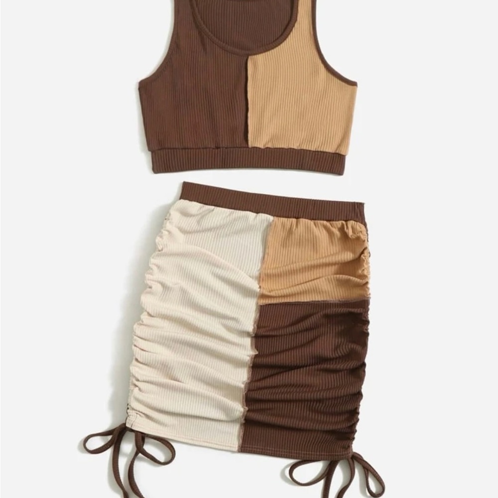 Brown Colorblock Set - Picture 2 of 3